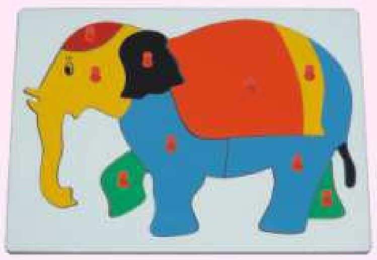 INSET TRAY PUZZLES  BIG WITH KNOB  Elephant