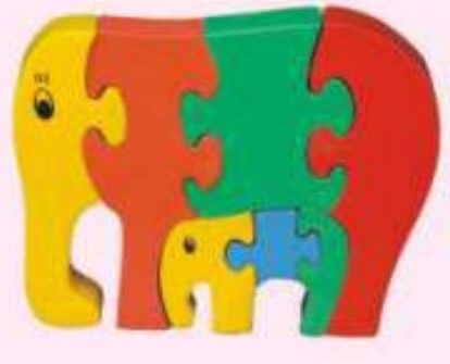 WOODEN JIGSAW PUZZLES  COLOURED Elephant