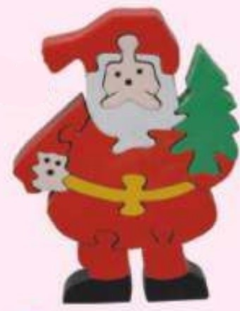 WOODEN JIGSAW PUZZLES  COLOURED Santaclaus