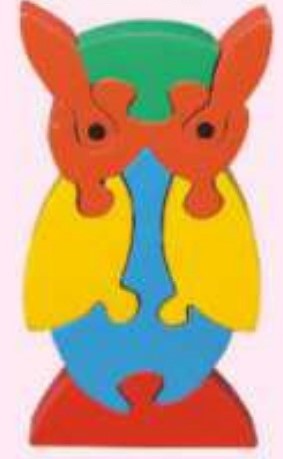 WOODEN JIGSAW PUZZLES  COLOURED Owl