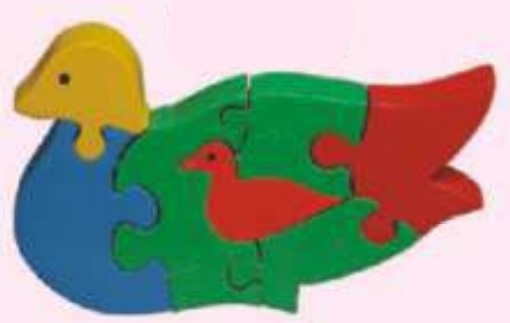 WOODEN JIGSAW PUZZLES  COLOURED Swan
