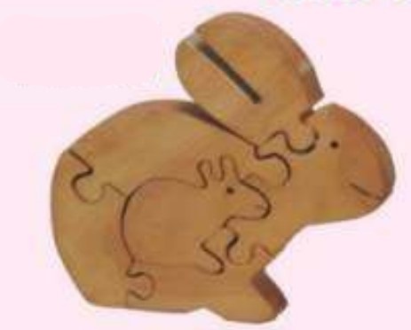 WOODEN JIGSAW PUZZLES  NATURAL Rabbit