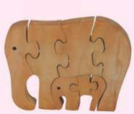 WOODEN JIGSAW PUZZLES  NATURAL Elephant