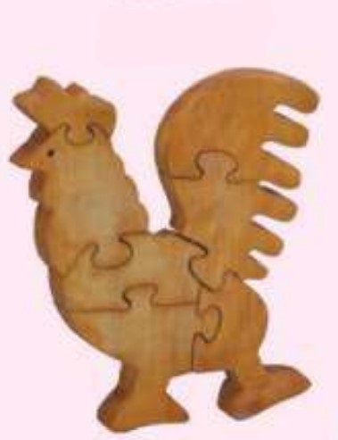 WOODEN JIGSAW PUZZLES  NATURAL Cock