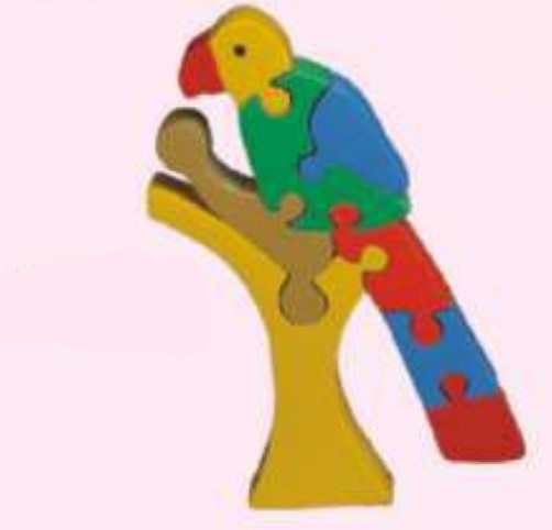 WOODEN JIGSAW PUZZLES  COLOURED Parrot