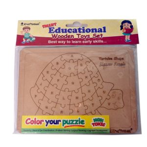 JigSaw Puzzle Tray Alphabets Tortoise Shape
