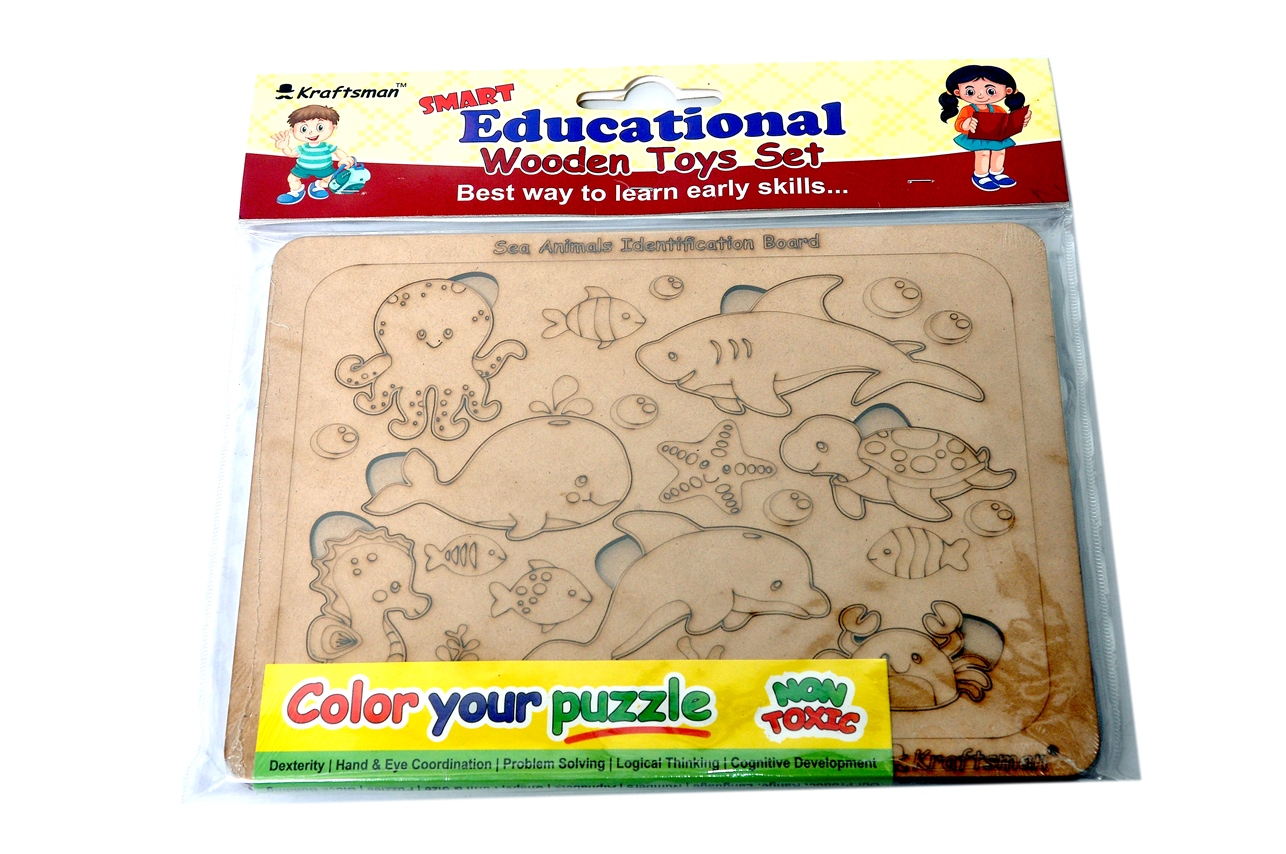 Tray Puzzle Object Identification  Sea Animals