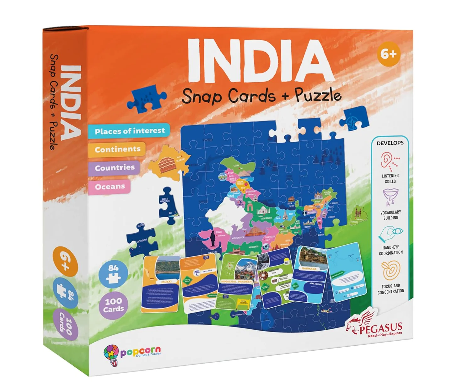My 100 Snap Cards with Puzzle – India