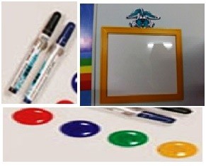 White Board with Marker Pen & Magnet Button
